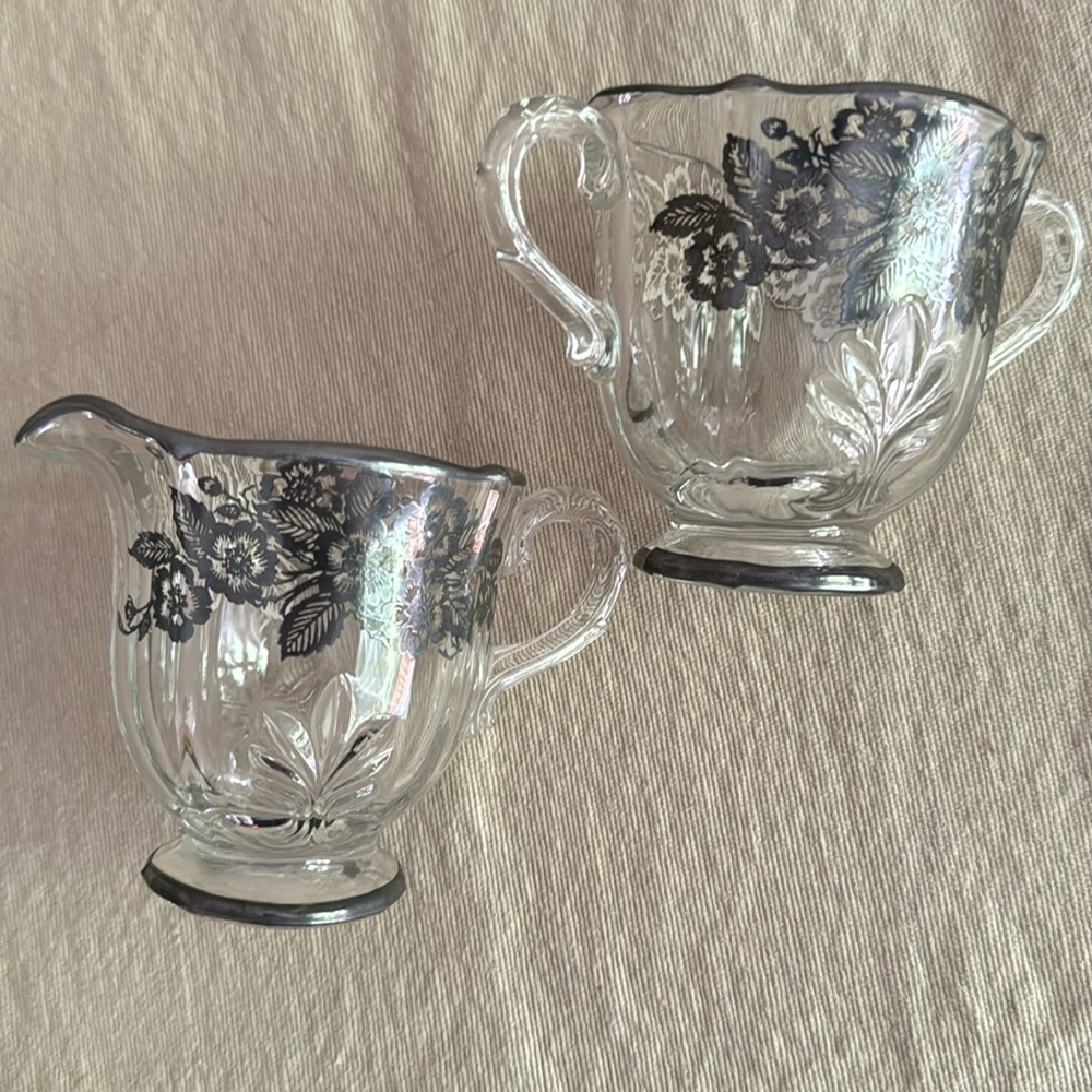 Vintage Blossom Time cream and sugar set